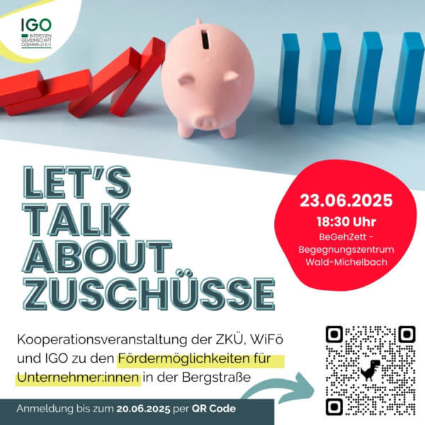 Einladung "Let's talk about Zuschüsse"
